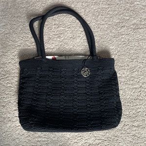 the sak black crochet purse